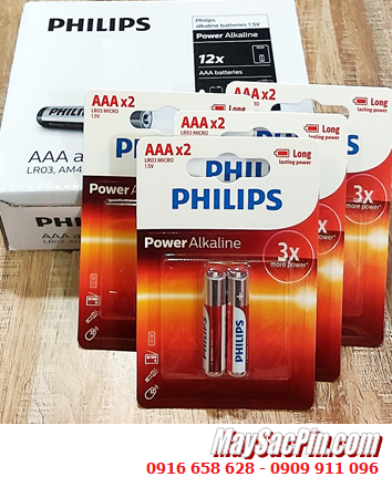 COMBO mua 01hộp 12vỉ 2viên(=24viên) Pin Philips LR03P2B/97 Power Alkaline AAA 1.5v _Giá chỉ 324.000/Hộp